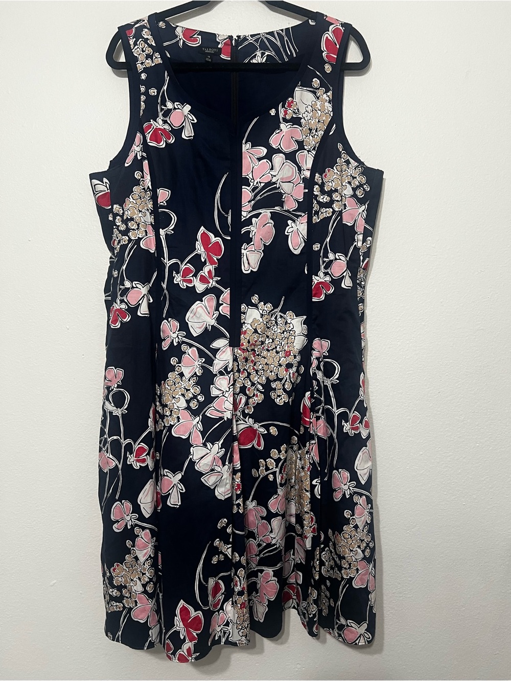 Talbots Tea-Length Sleeveless Floral Dress Size 14
